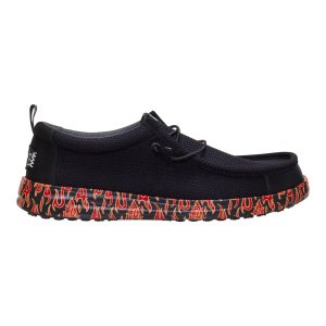 wally work ce flames slip resistant black/salsa red